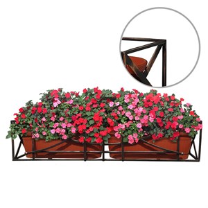 Подставка для цветов балконная, 102 × 23 × 21 см, металл, цвет бронзовый